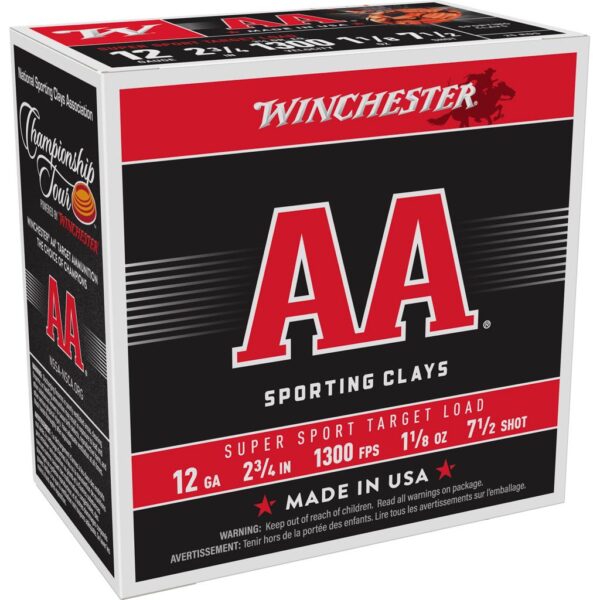 Winchester AA Super Sport 12 ga 2-3/4"  1-1/8 oz #7.5 1300 fps - 25/ct