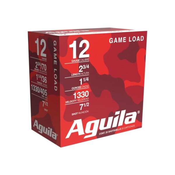 Aguila High Velocity Field Shotshells 12 ga 2-3/4" 1-1/4oz 1330 fps #7.5 25/ct