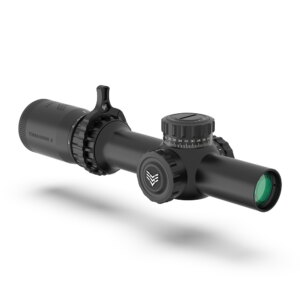 Swamp Fox Tomahawk II Rifle Scope 1-6x24 30mm SFP BFO Green Illuminated. Black