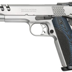 S&W PC Model 1911 Handgun .45 ACP 9rd Magazine 5" Stainless Barrel Blue Grip
