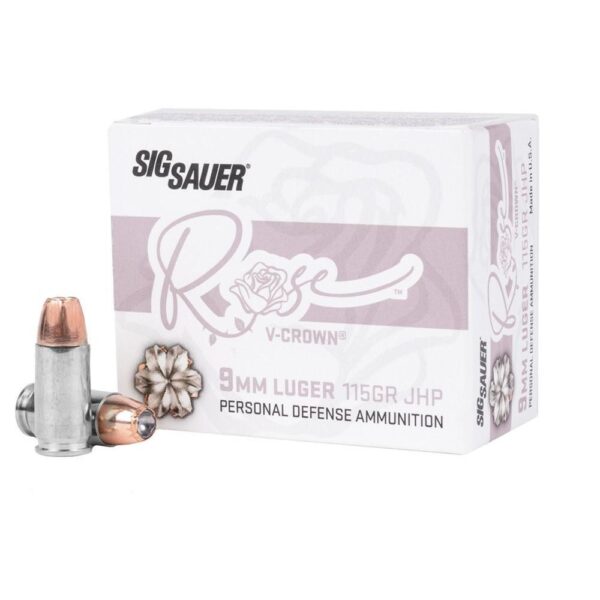 Sig Sauer ROSE Handgun Ammunition 9mm Luger 115gr JHP 1050 fps 20/ct