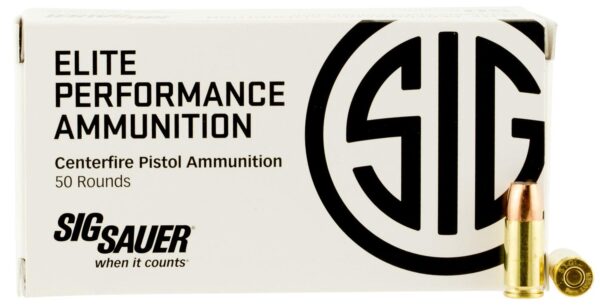 Sig Sauer Elite V-Crown Handgun Ammunition 9mm Luger 124gr JHP 1165 fps 50/ct