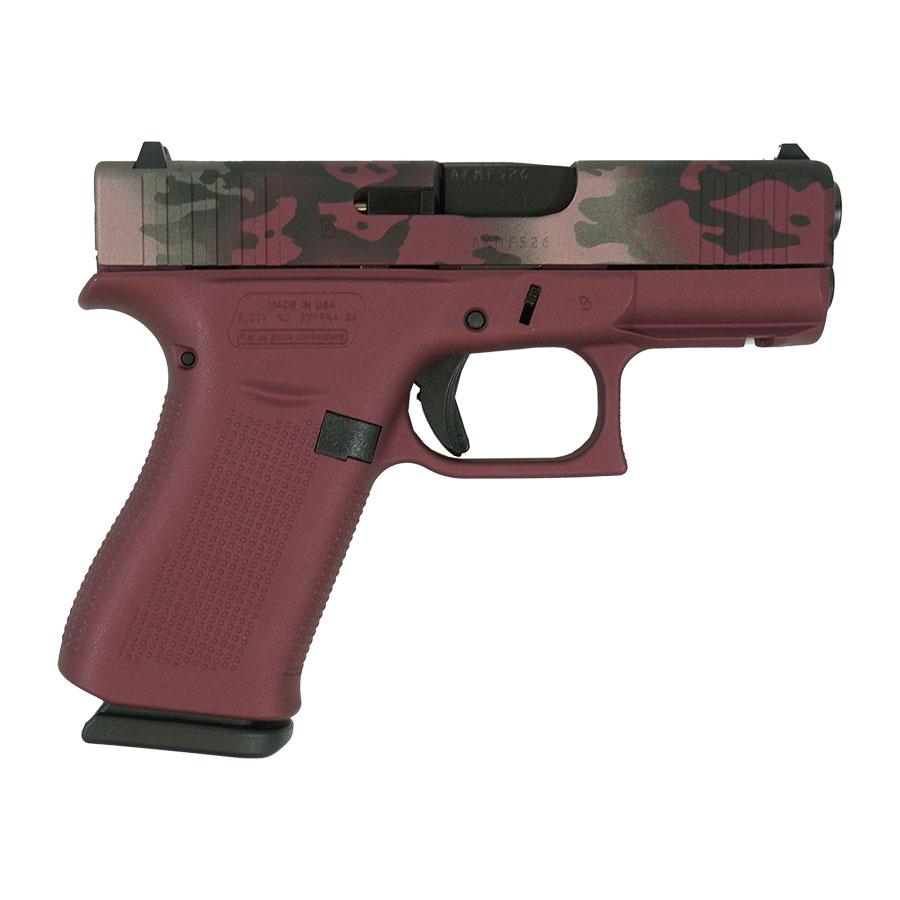 Glock 43X Dark Pink w/Camo Slide Frame Handgun 9mm Luger 10rd Magazines(2) 3.4" Barrel Accessory Rail USA Made