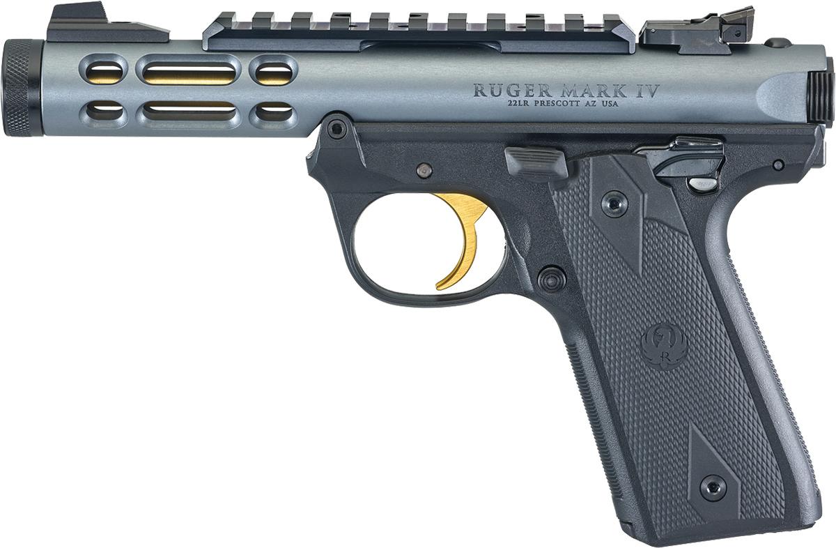Ruger Mark IV 22/45 Lite Handgun 22 LR 10rd Magazines (2) 4.4" Barrel Grey with Black Grip