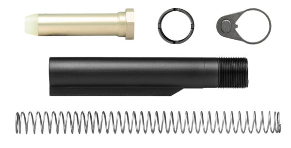 AR-15 buffer tube kit components displayed.