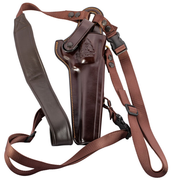 Leather shoulder holster with adjustable straps