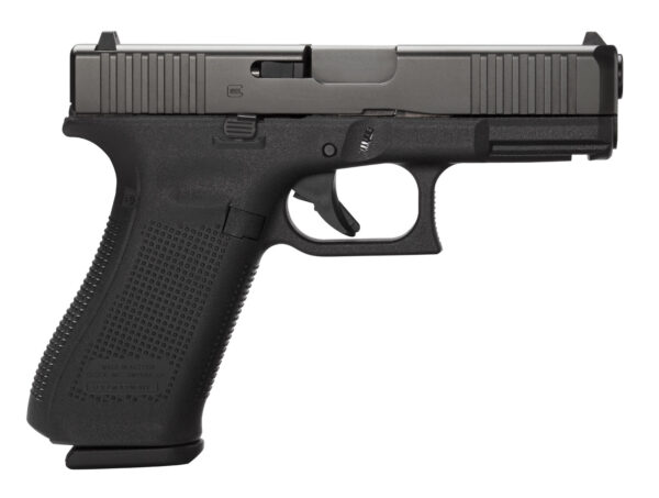 Glock PA455S203 G45 Gen5 Compact 9mm Luger 17+1 4.02" Black GMB Barrel, Black nDLC Serrated Slide, Black Polymer Frame w/Accessory Rail, Black Textured w/Interchangeable Backstrap Grip, Ambidextrous