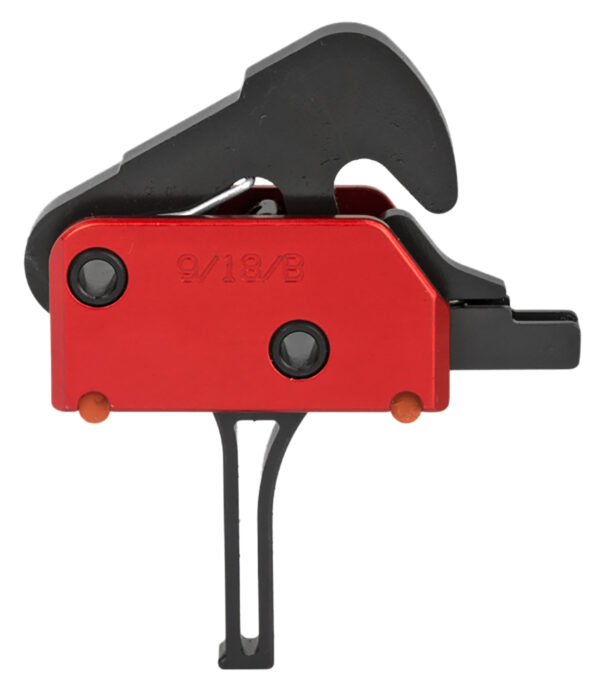 Patriot Ordnance Factory 01510 Drop-In  Two-Stage Curved Trigger with 3.50 lbs Draw Weight & Black/Red Finish for AR-Platform