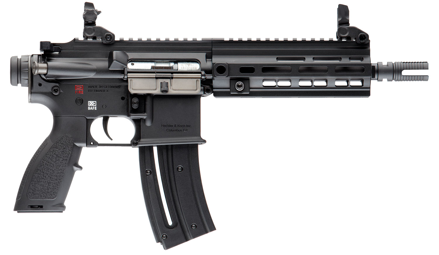 HK 81000403 416  22 LR 20+1 8.50" Black Steel Threaded Barrel, Black Aluminum Receiver w/M-LOK & Picatinny Rail, Black Polymer Grip w/Storage Compartment