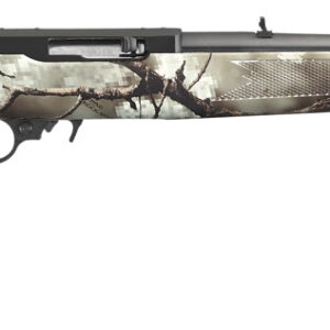 Ruger 31113 10/22 Carbine Full Size 22 LR 10+1 18.50" Satin Black Threaded Barrel, Satin Black Steel Receiver w/Scope Base Adapter, Fixed Go Wild Camo Rock Star Synthetic Stock, Right Hand