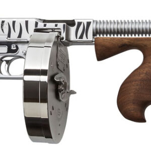 Thompson T150DCRTS 1927A-1 Deluxe 45 ACP Caliber with 16.50" Barrel, 20+1 Capacity (Stick), 50+1 Capacity (Drum), Hard-Chrome w/Tiger Stripe Metal Finish, American Walnut Stock Wood Grip Right Hand