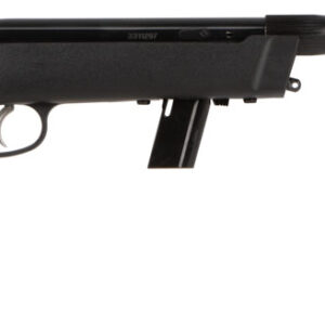 Black semi-automatic rifle, right side view.