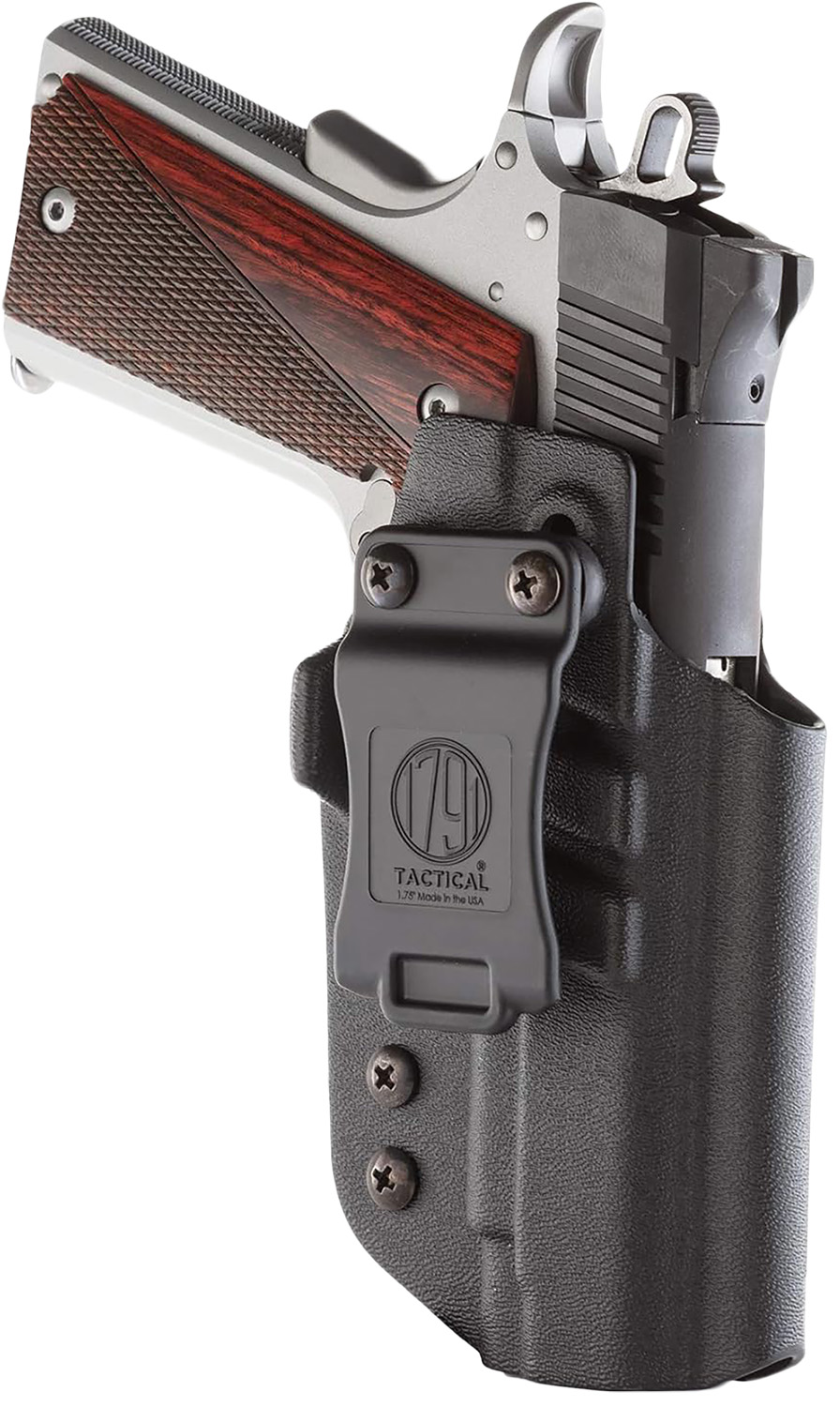 1791 Gunleather TACIWB1911BLKR Tactical Kydex  IWB Black Kydex Belt Clip Fits 1911 Government