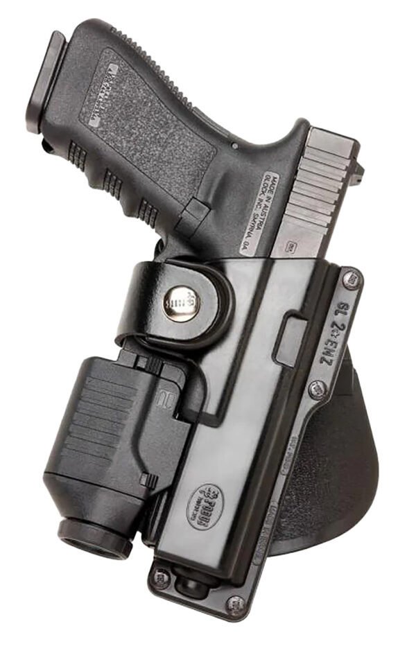 Fobus GLT17 Active Retention Tactical OWB Black Polymer Belt Fits Glock 17/22/31 w/Tactical Light or Laser Right Hand