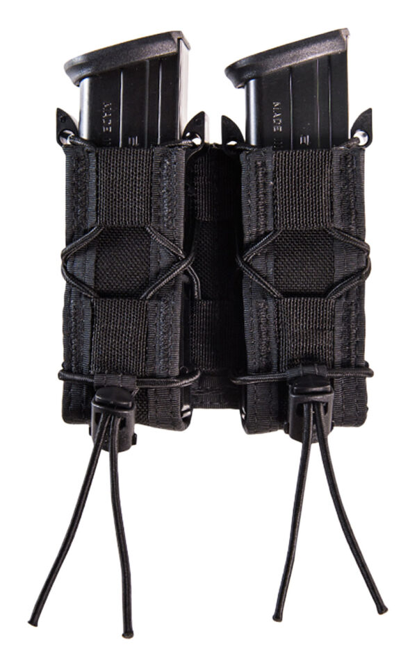 Black double magazine pouch with magazines inserted