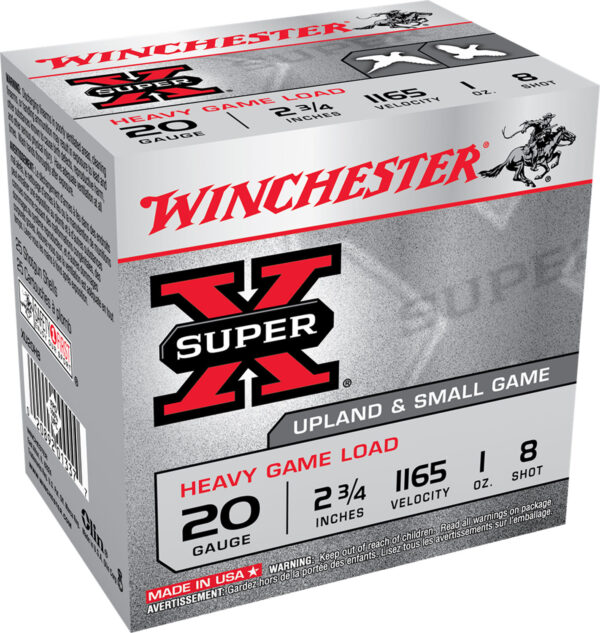 Winchester Ammo XU20H8 Super X Heavy Game Load 20Gauge 2.75" 1oz 8Shot 25 Per Box/10 Case