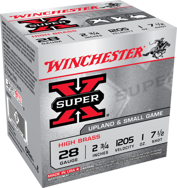 Winchester Ammo X28H7 Super X Heavy Game Load High Brass 28Gauge 2.75" 1oz 7.5Shot 25Per Box/10 Case