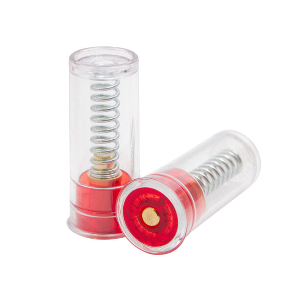 Two clear spring-loaded snap caps