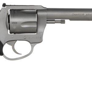 Charter Arms 74460 Bulldog Target Large 44 Special, 5 Shot 6" Matte Stainless Steel Barrel, Cylinder & Frame w/Black Finger Grooved Rubber Grip