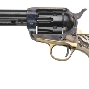 Taylors & Company 200071 1873 Cattleman 357 Mag Caliber with 4.75" Blued Finish Barrel, 6rd Capacity Blued Finish Cylinder, Color Case Hardened Finish Steel Frame & Imitation Stag Grip