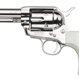 Taylors & Company 200073 1873 Cattleman 357 Mag Caliber with 3.50" Barrel, 6rd Capacity Cylinder, Overall Nickel-Plated Finish Steel & Ivory Birdshead Synthetic Grip
