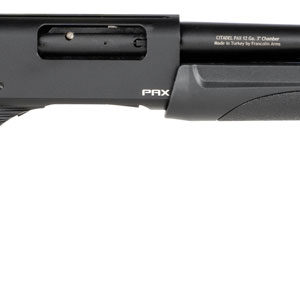 Black tactical shotgun with pistol grip