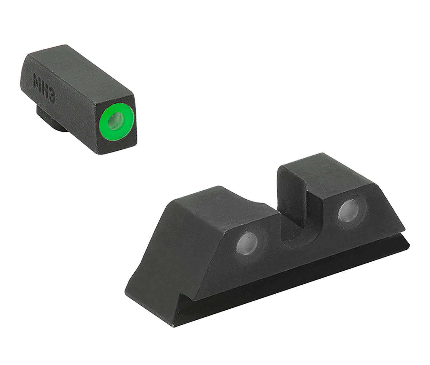 Meprolight USA 402243111 Hyper-Bright  Green Tritium Green Outline Front Sight-Green Tritium Black Outline Rear Sight Glock 17/17L/19/22