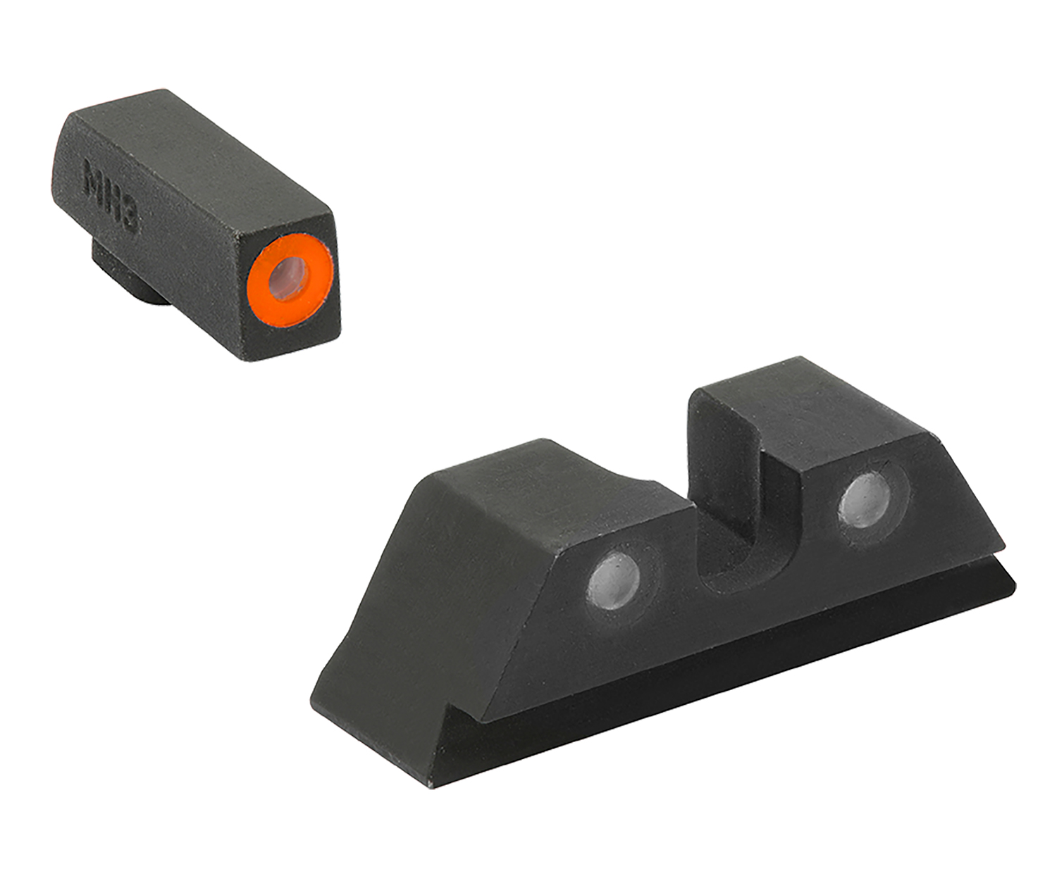 Meprolight USA 402243131 Hyper-Bright  Green Tritium Orange Outline Front Sight-Green Tritium Black Outline Rear Sight Glock 17/17L/19/22