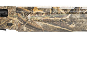 Camouflage shotgun with a synthetic stock