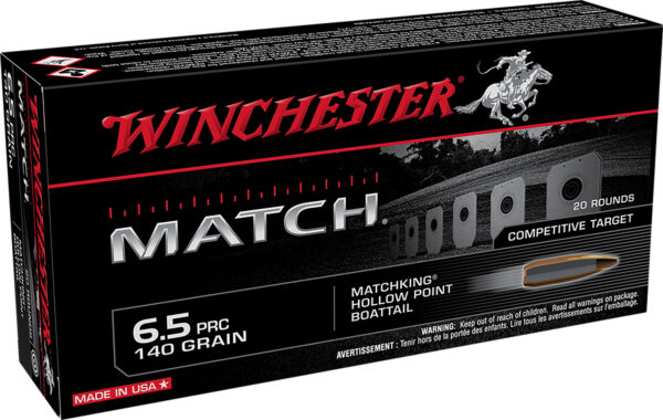 Winchester Ammo S65PM Match  6.5PRC 140gr Sierra MatchKing BTHP 20 Per Box/10 Case