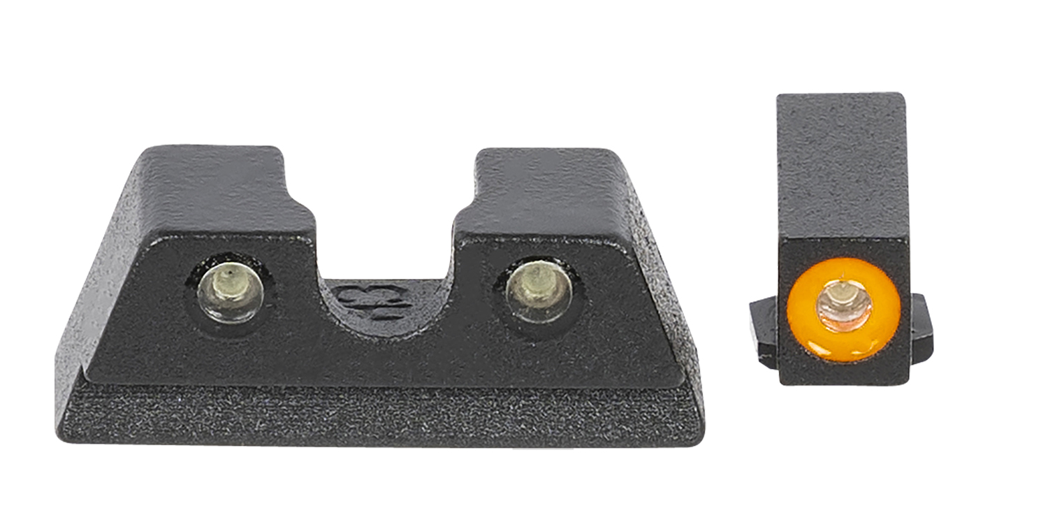 Meprolight USA 402203131 Hyper-Bright  Green Tritium Orange Outline Front Sight-Green Tritium Black Outline Rear Sight Glock 42/43