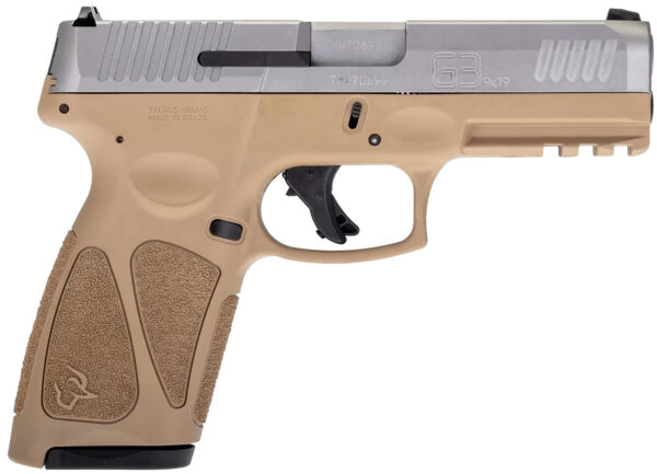 Taurus G3 pistol, two-tone design, tan grip
