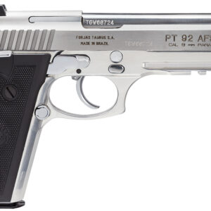 Taurus 192015917 92  Full Size Frame 9mm Luger 17+1 5" Matte Stainless Steel Barrel,  Serrated Stainless Steel Slide & Frame w/Beavertail & Picatinny Rail, Black Polymer Grip, Right Hand