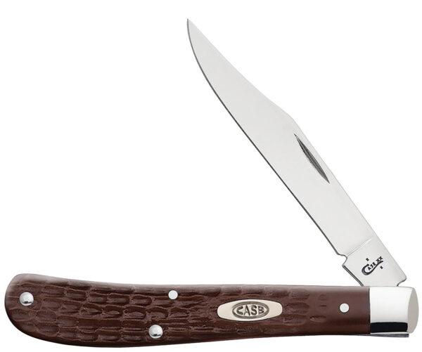 Brown folding pocket knife with single blade.