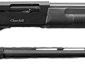 Black shotgun with detachable barrel.