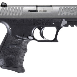 Walther Arms 5083501 CCP M2 + 9mm Luger 8+1 3.54" Barrel, Black Finish Picatinny Rail Frame, Serrated Sliver Stainless Steel Slide, Finger Grooved Polymer Grip