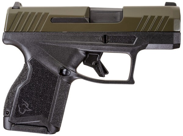 Semi-automatic handgun with olive slide