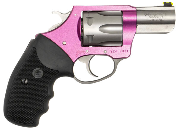 Charter Arms 53630 Chic Lady Pink Lady II Large, 38 Special 6 Shot, 2.20" Matte Stainless Steel Barrel & Cylinder, Pink Aluminum Frame,  w/Black Finger Grooved Rubber Grip, Exposed Hammer