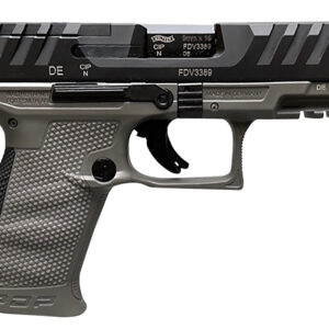 Walther Arms 2858436 PDP  Compact Frame 9mm Luger 15+1 4" Black Steel Barrel, Black Optic Ready/Serrated Steel Slide, Gray Polymer Frame w/Picatinny Rail, Textured Polymer Grip, Ambidextrous