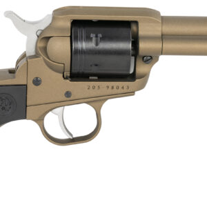 Ruger 2017 Wrangler  22 LR  3.75" Burnt Bronze Cerakote Barrel & Frame, 6 Shot Black Cerakote Cylinder, Synthetic Grip On A Birdshead Pattern Grip Frame Grip, Transfer Bar Safety