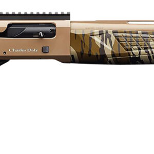 Charles Daly 930313 601  12 Gauge 4+1 3" 24" Vent Rib Barrel, Flat Dark Earth Aluminum Receiver, Mossy Oak Bottomland Synthetic Stock, Fiber Optic Front/Picatinny Rail Rear, Includes 3 Choke Tubes