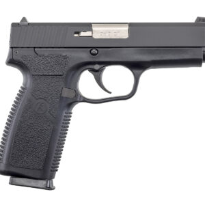 Black semi-automatic handgun side view