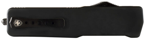 Templar Knife MABR321 Premium Lightweight Slim 3.16" OTF Drop Point Plain Black Oxide Stonewashed Powdered D2 Steel Blade/4.93" Black Rubber/Aluminum Handle
