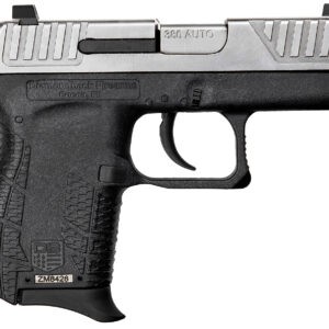 .380 caliber handgun with black grip