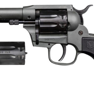Revolver with cylinder removed for a .22 caliber pistol.