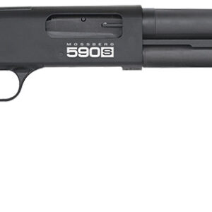 Mossberg 51605 590S Tactical 12 Gauge Pump 3" 9+1, 18.50" Matte Blued Barrel, Optics Cut Matte Blued Black Receiver, Synthetic Stock, Right Hand