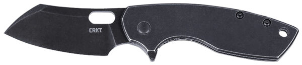 CRKT 5315KS Pilar  Large 2.67" Folding Plain Black Stonewashed 8Cr13MoV SS Blade/Black Stainless Steel Handle Includes Pocket Clip