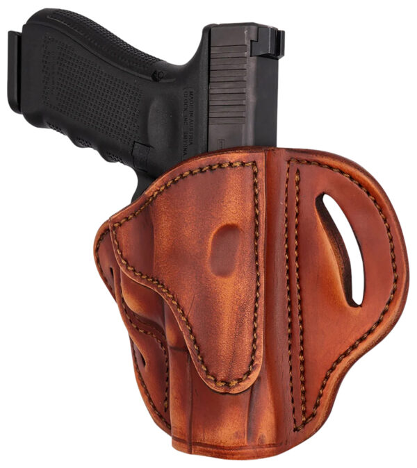 1791 Gunleather ORBH21VTGR BH2.1 Optic Ready OWB Size 2.1 Vintage Leather Belt Slide Fits S&W M&P Shield/Glock 17/Springfield XD9 Right Hand