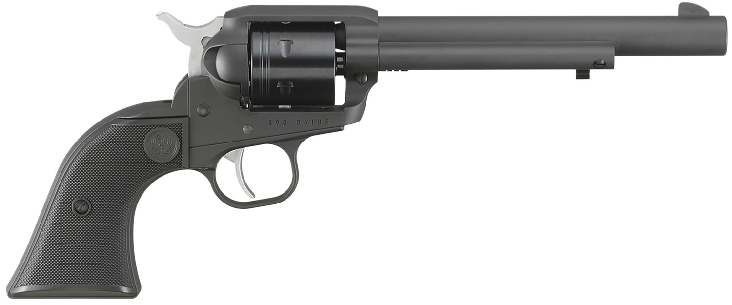 Ruger 2042 Wrangler  22 LR 6 Shot 6.50" Black Cerakote Barrel & Frame Black Cerakote Cylinder Black Checkered Polymer Grips
