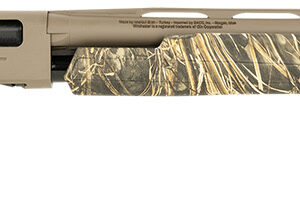 Camouflage hunting rifle, side view